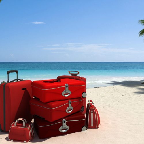 Cestovný kufor. Dovolenka