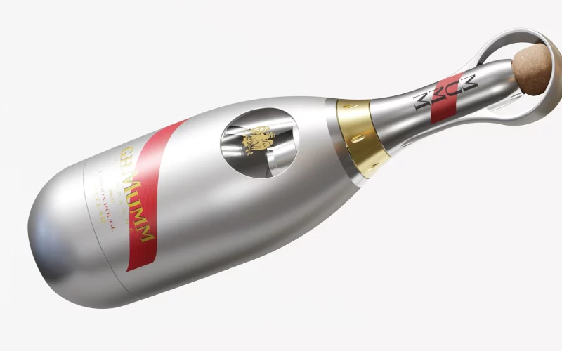 Mumm Cordon Rouge Stellar je „prvá fľaša šampanského navrhnutá na cestovanie vesmírom“
